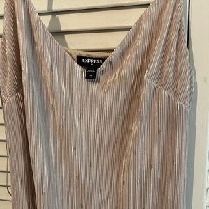 Express Shimmering Beige Dress